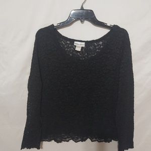 Adrian Jordan L Black Lace Stretch Top